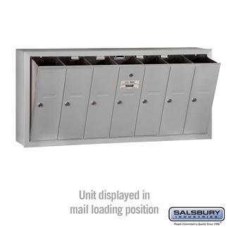Salsbury 4B Vertical Mailbox - 7 Doors - Surface Mounted - USPS Access