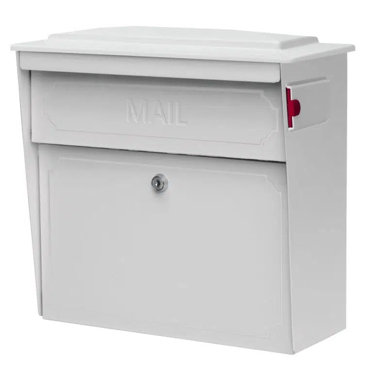 Mail Boss Townhouse Locking Wall Mount Mailbox Cream White