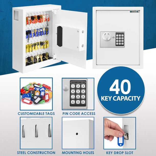 Barska AX13964 40 Capacity Fixed Position Key Cabinet with Digital Keypad 40 Key Capacity