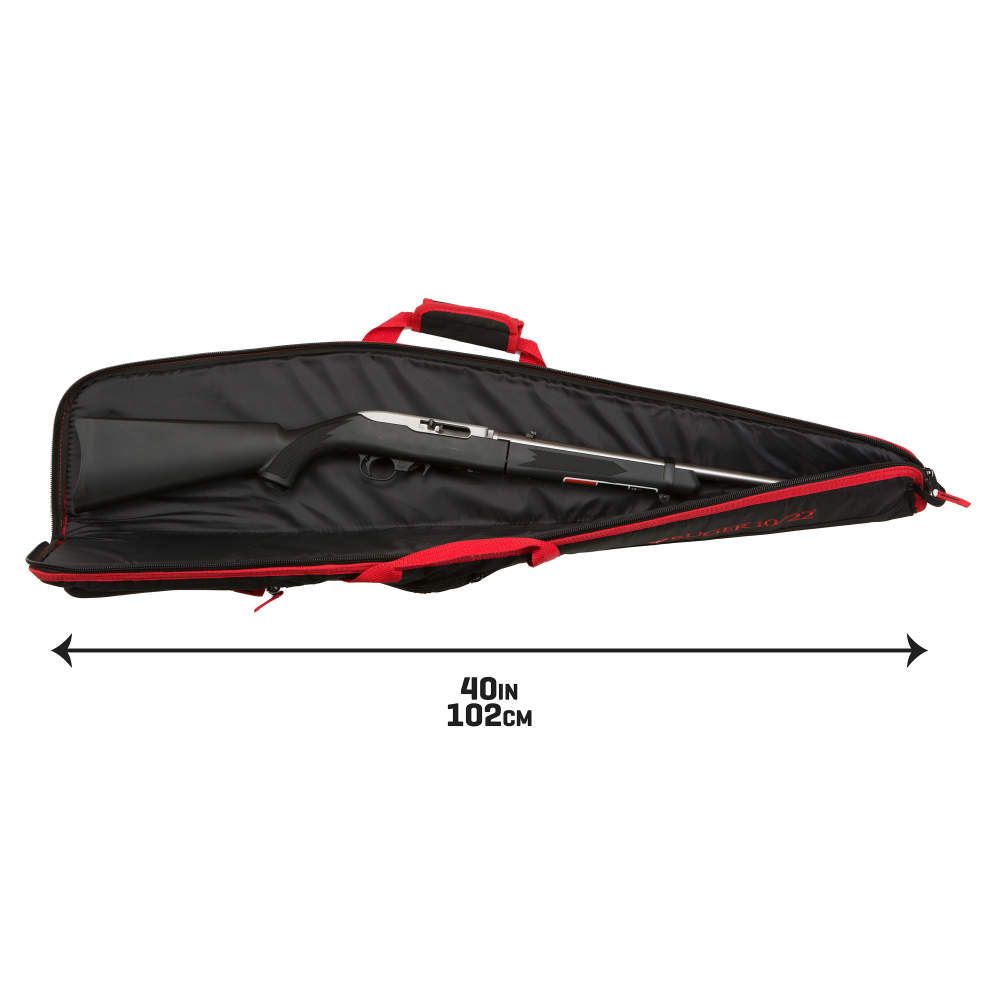 Allen 375-40 Ruger Flagstaff 10/22 Rifle Case Black/Red 40&quot; Open with Rifle Showing Width