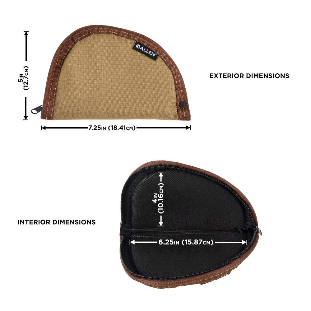 Allen 72-6 Assorted Earth Tones Cloth Handgun Case 6&quot; Dimensions