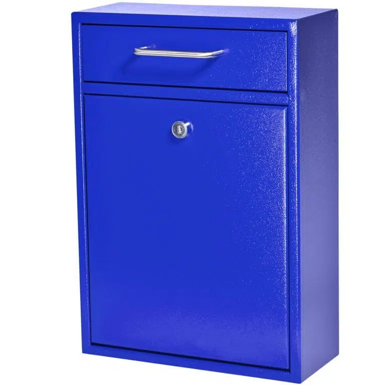 Mail Boss Locking Security Drop Box Blue