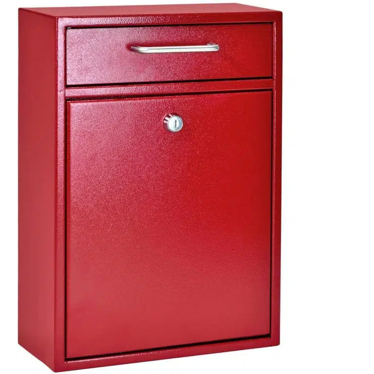 Mail Boss Locking Security Drop Box Red