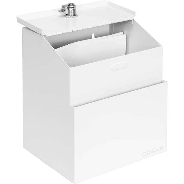 Barska CB14102 Suggestion/Ballot Box with Key Lock and Slot, White