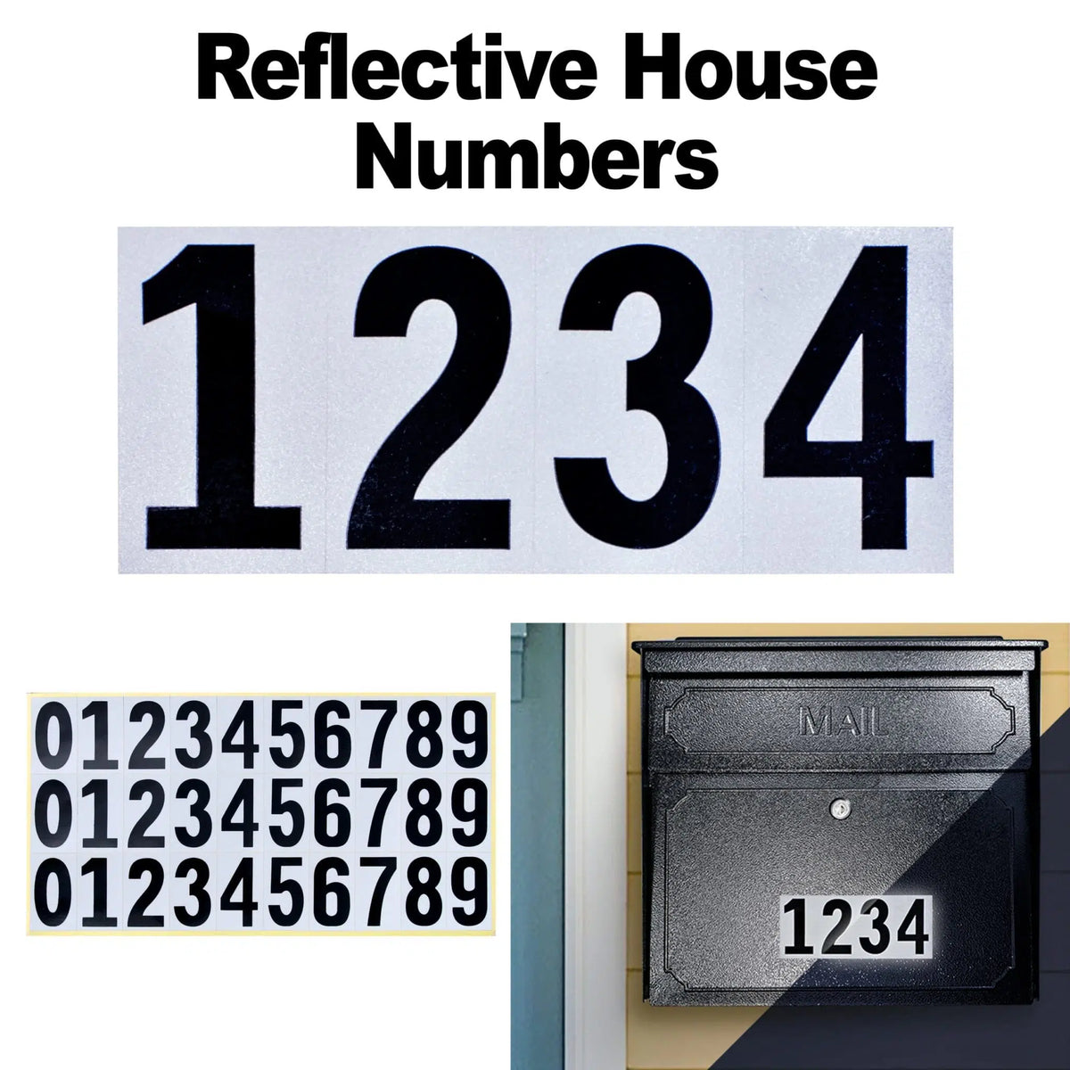 Mail Boss Townhouse Locking Wall Mount Mailbox Reflective House Numbers