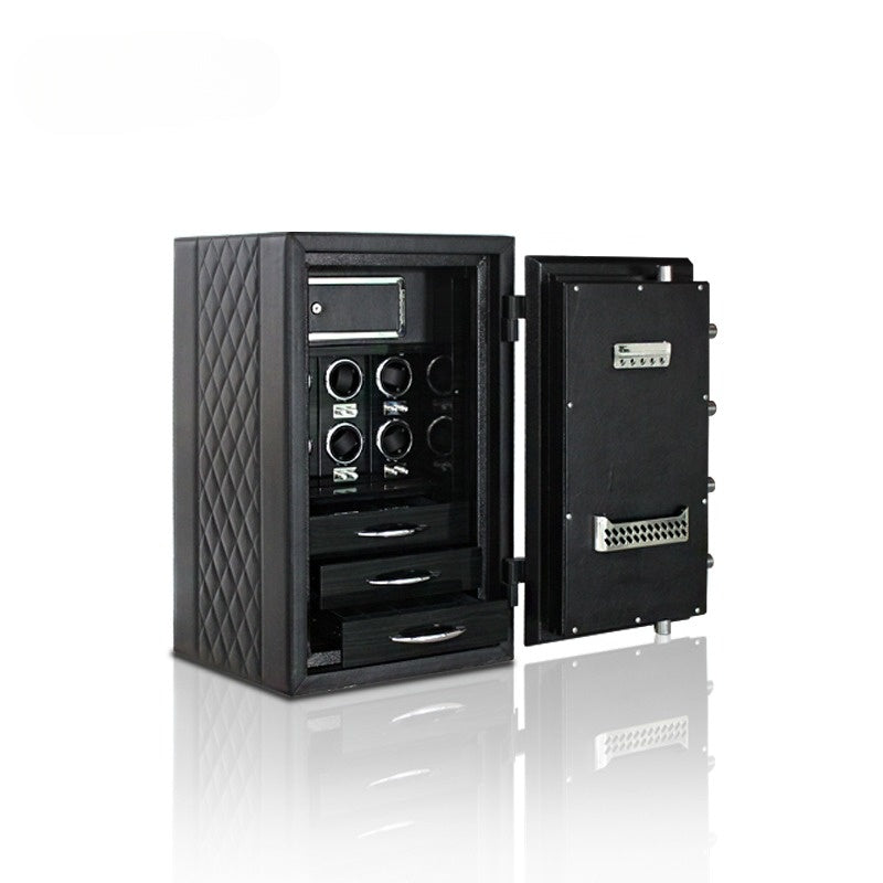 JB Watch Winder & Jewelry Safe Fireproof Door Wide Open with Watch Winders and Jewelry Drawers