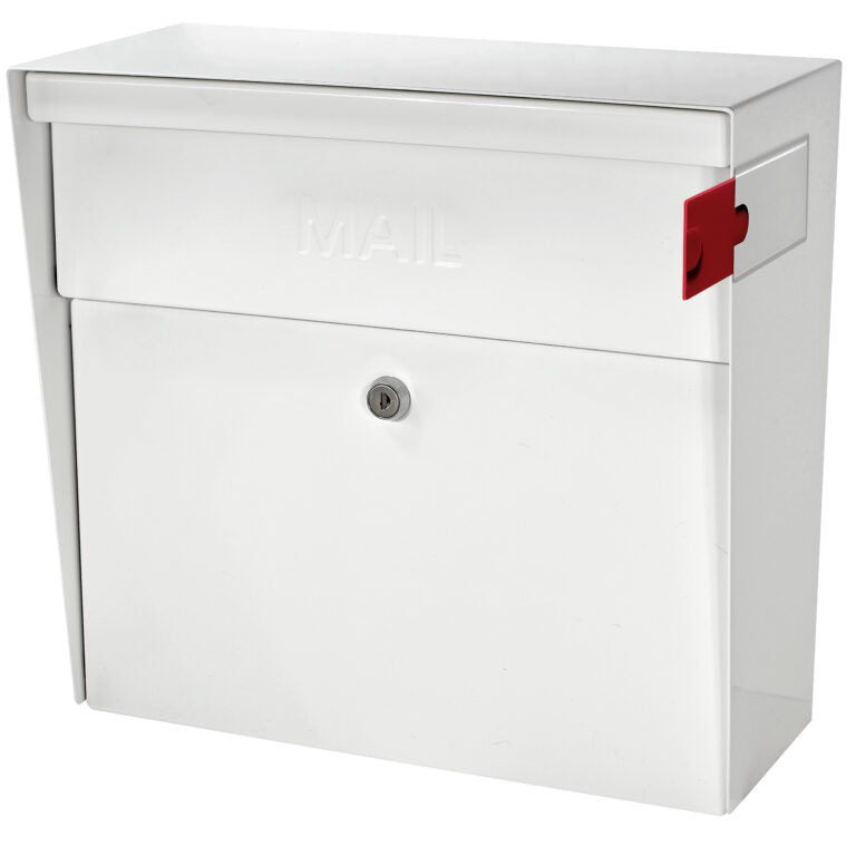 Mail Boss Metro Wall Mount Locking Mailbox Alpine White