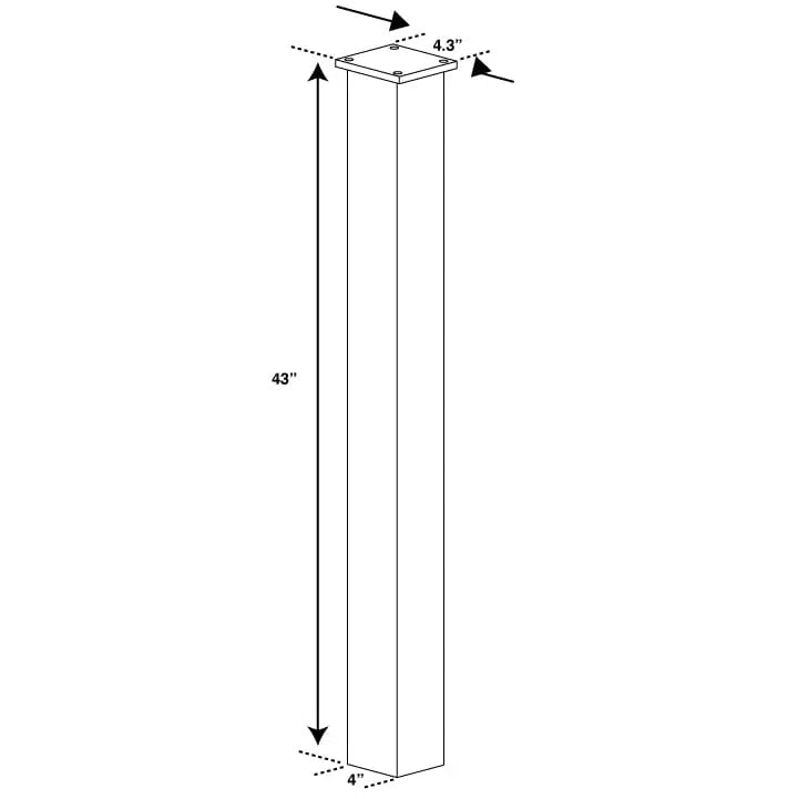 Mail Boss In Ground Steel Post (43&quot;) for Curbside Locking Mailboxes Dimensions