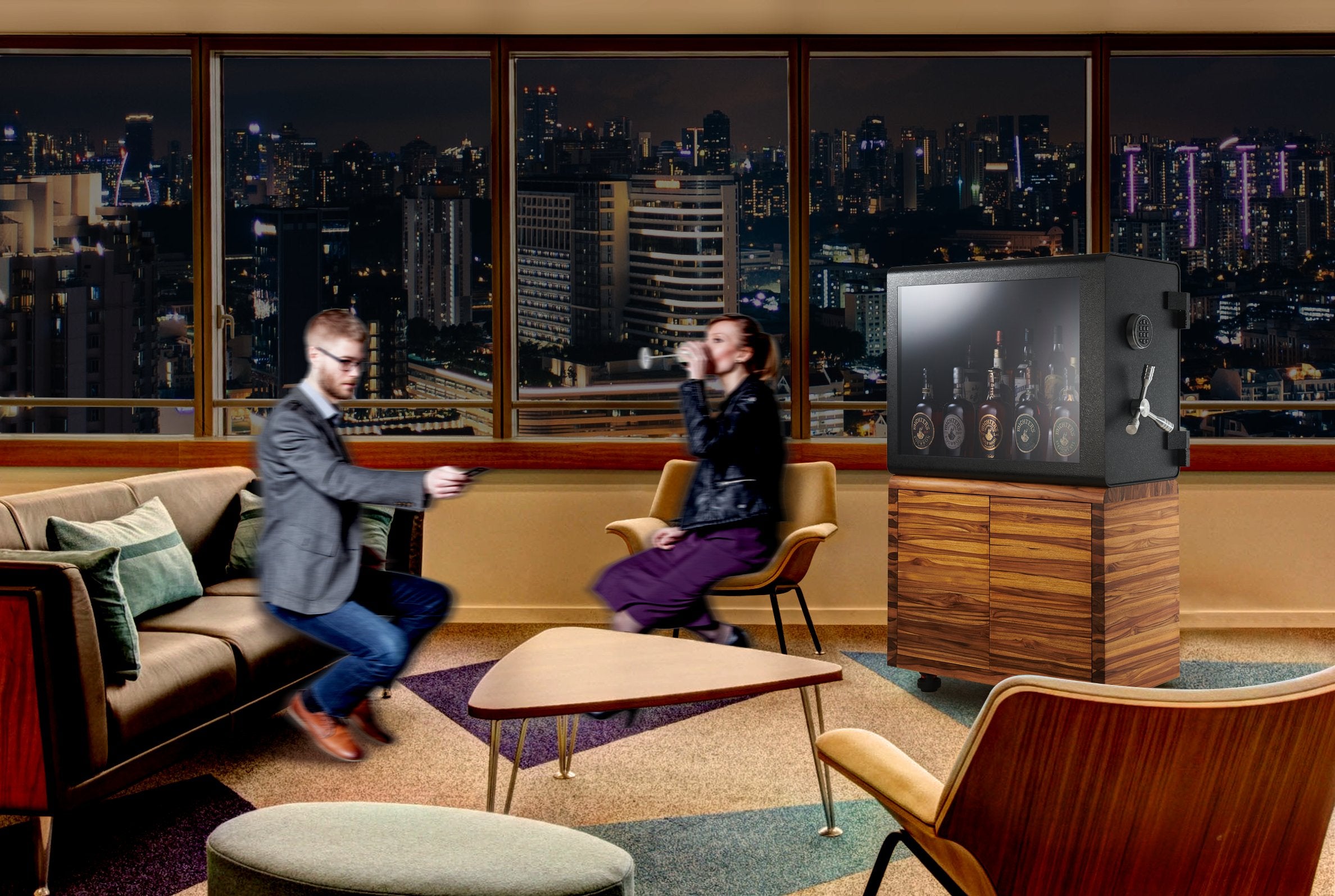 Whiskey Vault Original Doors in Living Room