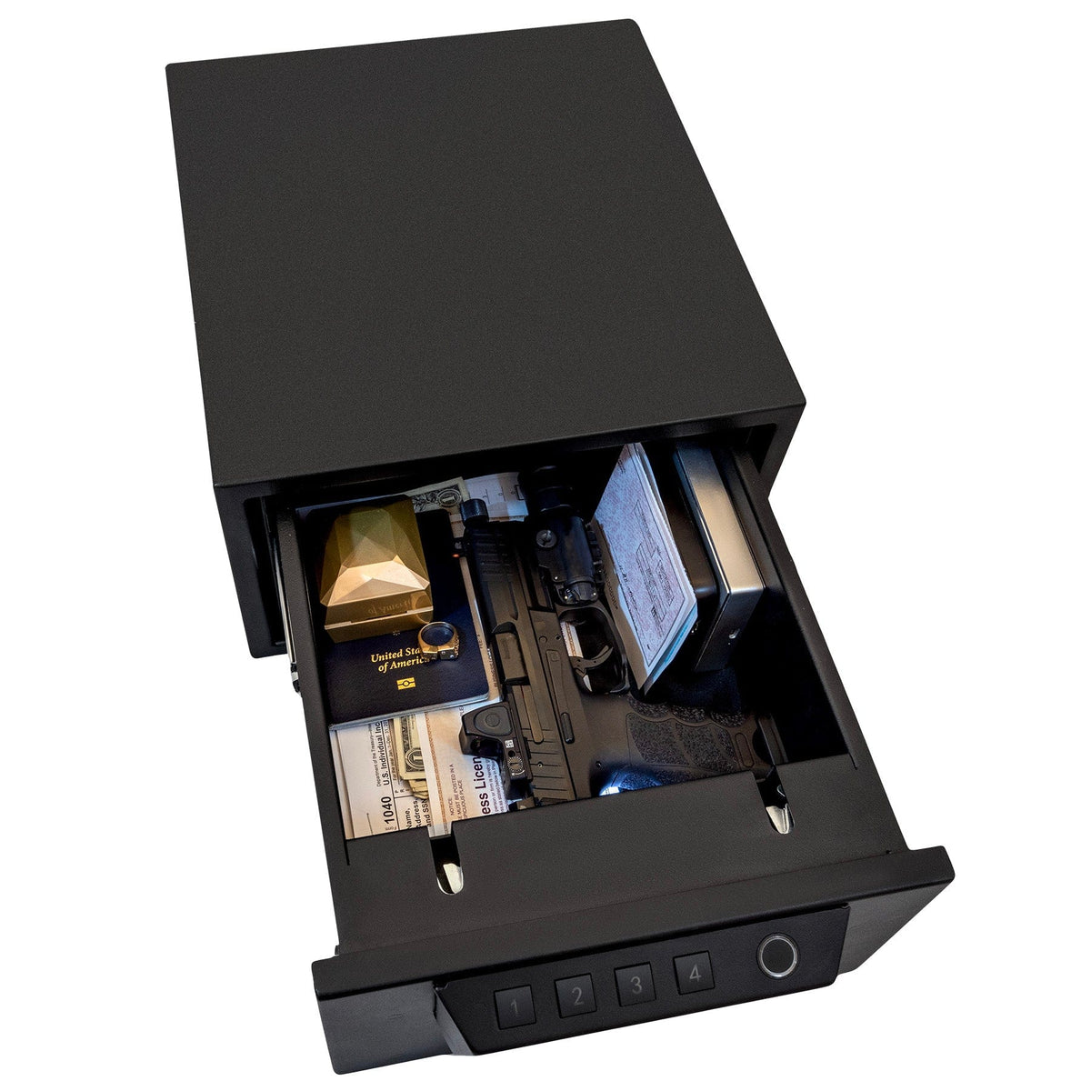 Liberty HDV-300X Biometric Handgun Vault Drawer Open