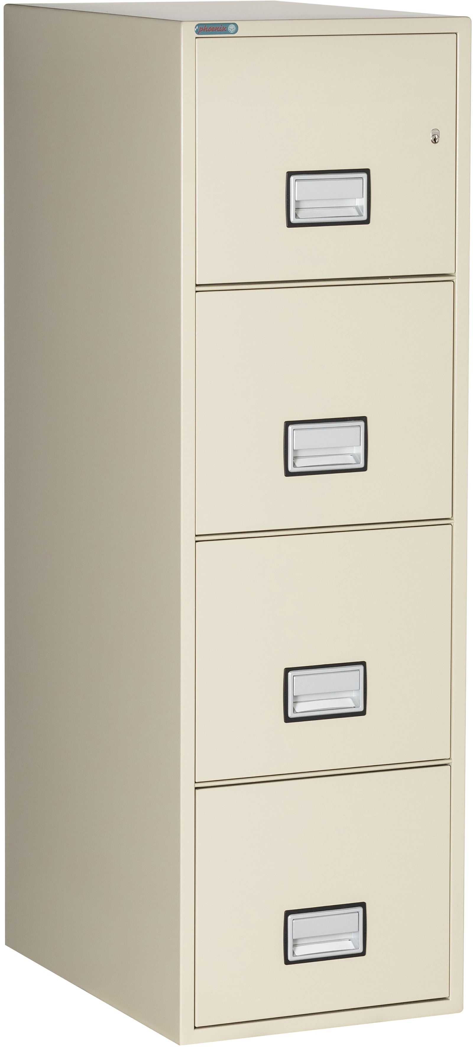 Phoenix Safe LTR4W25 25" 4 Drawer Letter Vertical Fire File Cabinet Putty