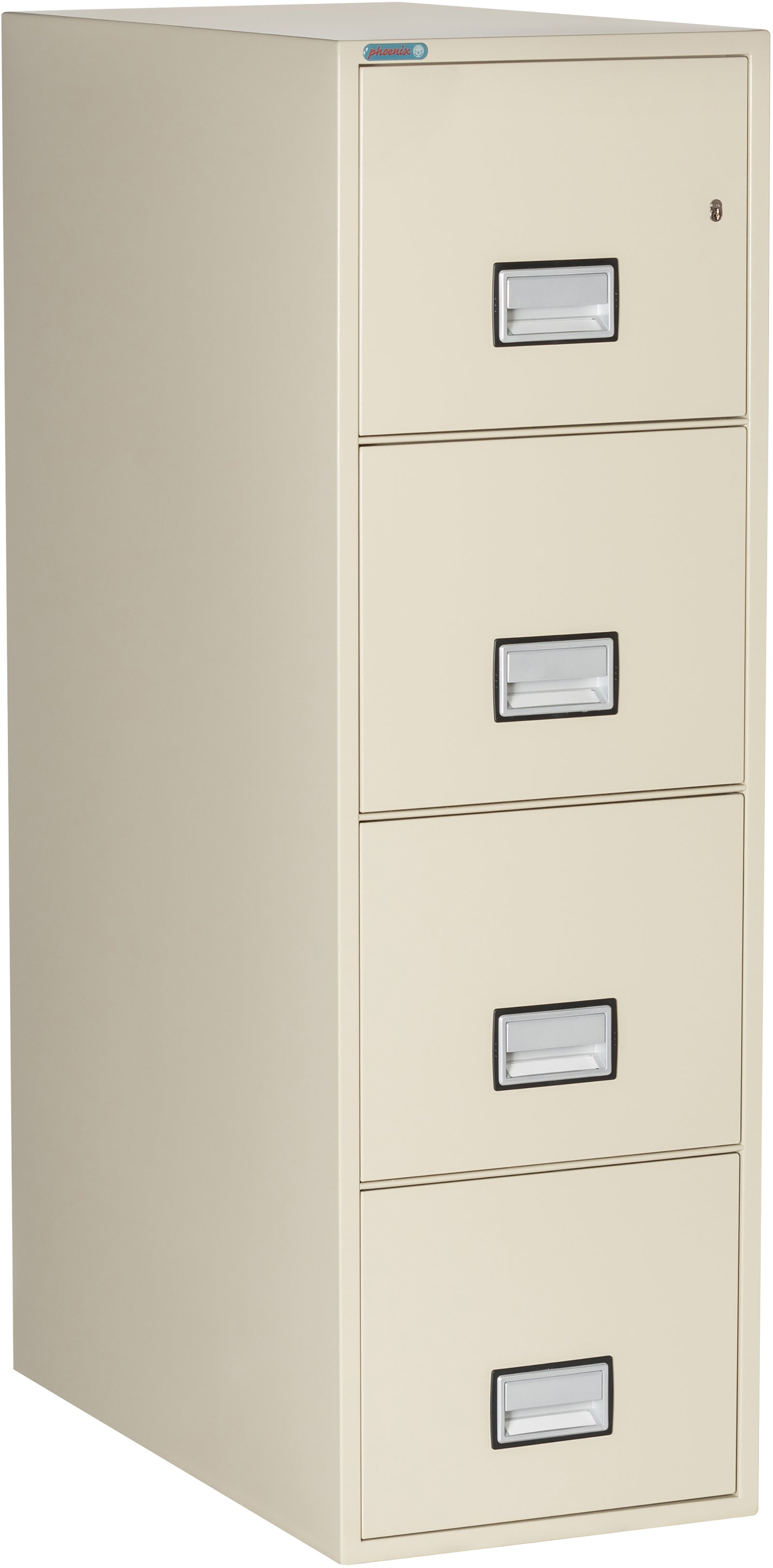 Phoenix Safe LTR4W31 31" 4 Drawer Letter Vertical Fire File Cabinet Putty