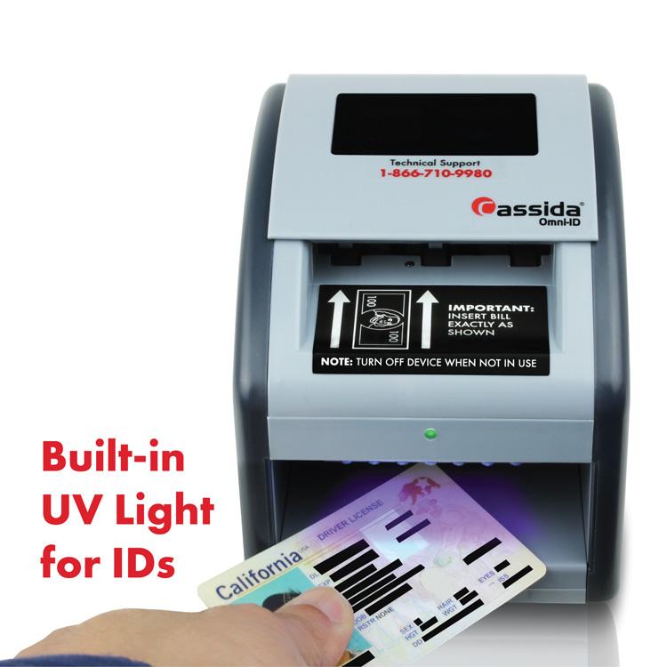 Cassida Omni-ID Counterfeit Detector with UV Identification and Verification Lights Built-In UV Light for IDs
