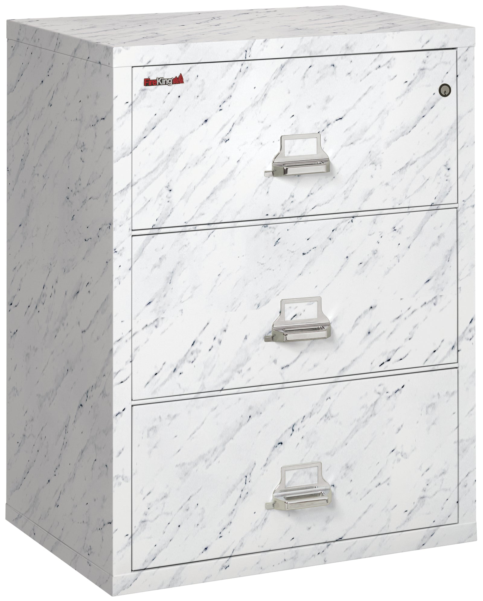 FireKing 3-3122-C Premium Designer Three Drawer 31" W Lateral Fire File Cabinet Calcutta Marble