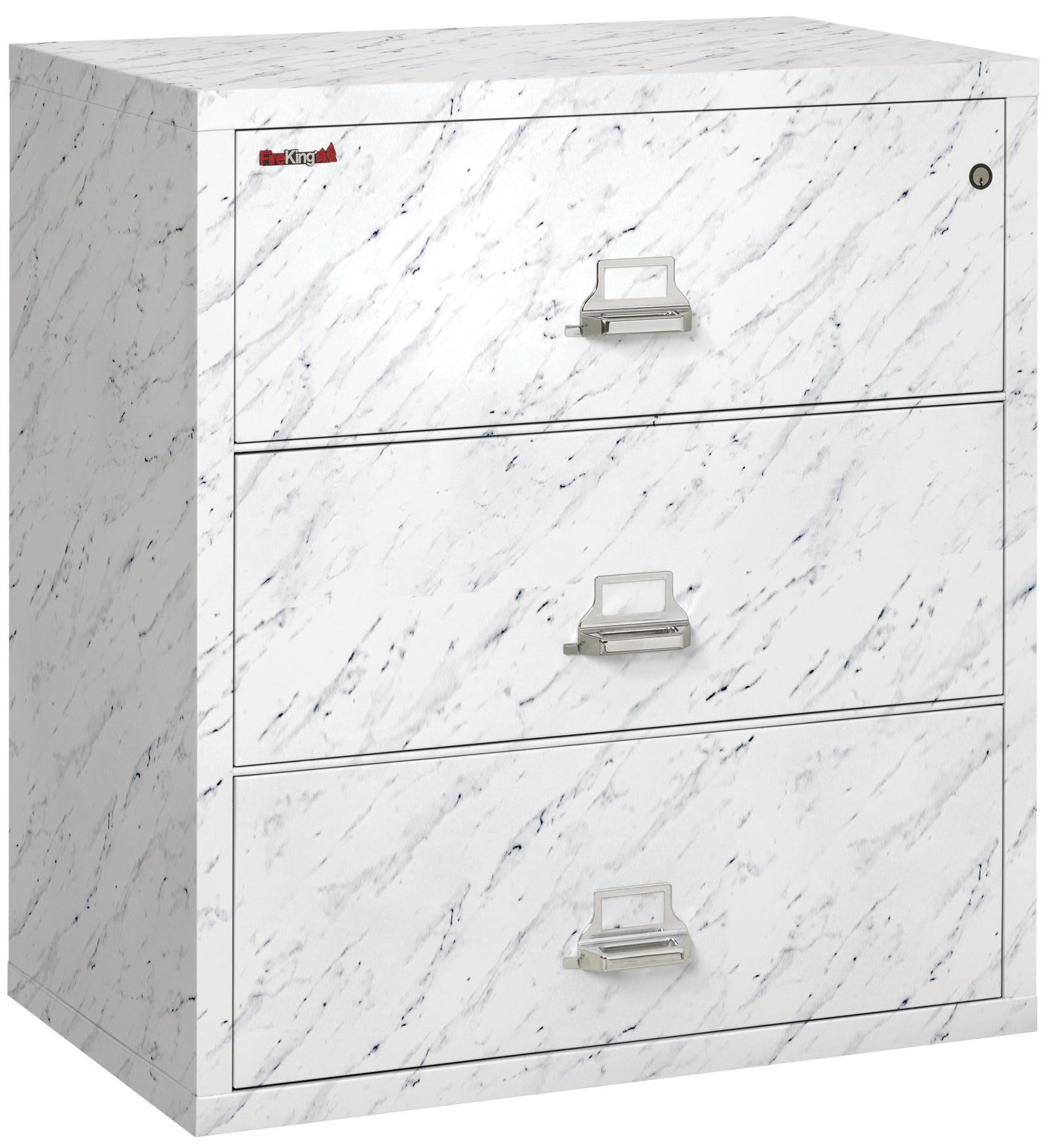 FireKing 3-3822-C Premium Designer Three Drawer 38" W Lateral Fire File Cabinet Calcutta Marble