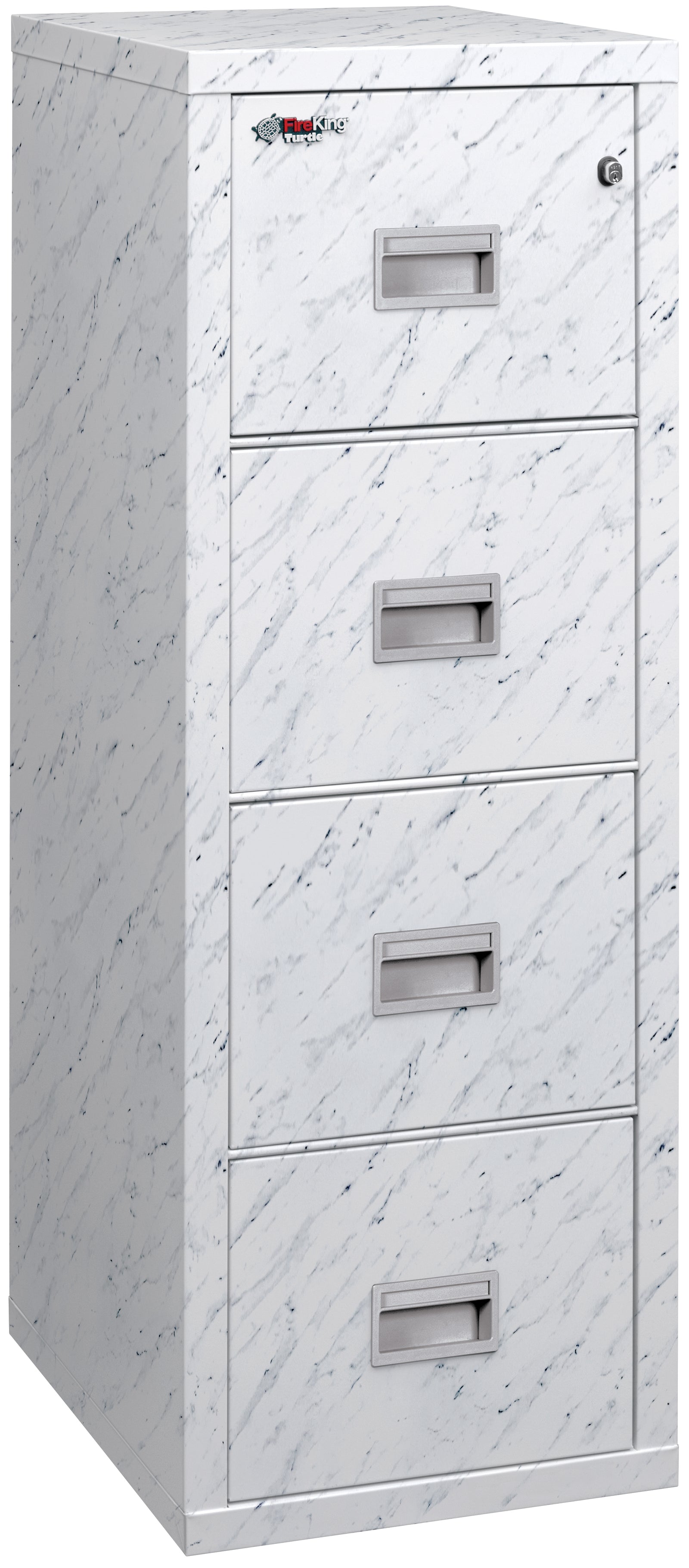 FireKing 4R1822-C Premium Designer Four Drawer Turtle Vertical 22" D Fire File Cabinet Calcutta Marble