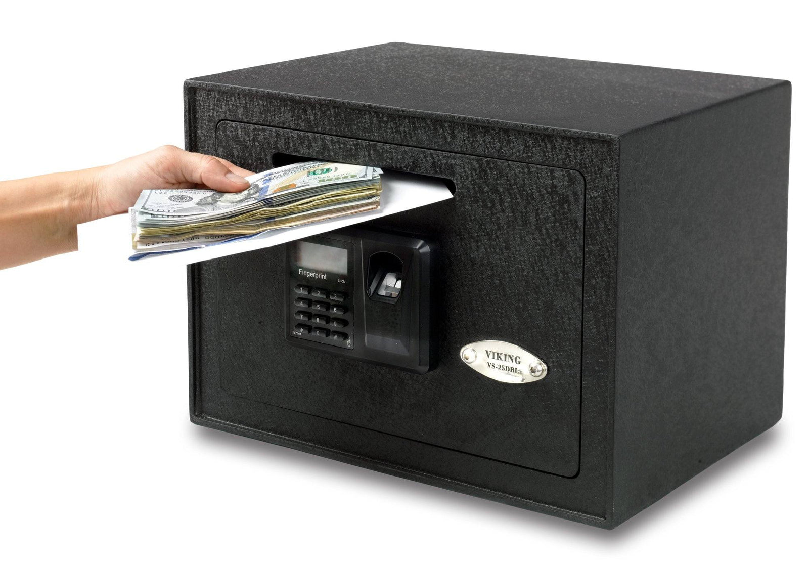 Biometric & Fingerprint Safes - Viking VS-25DBLX Small Depository Biometric Safe