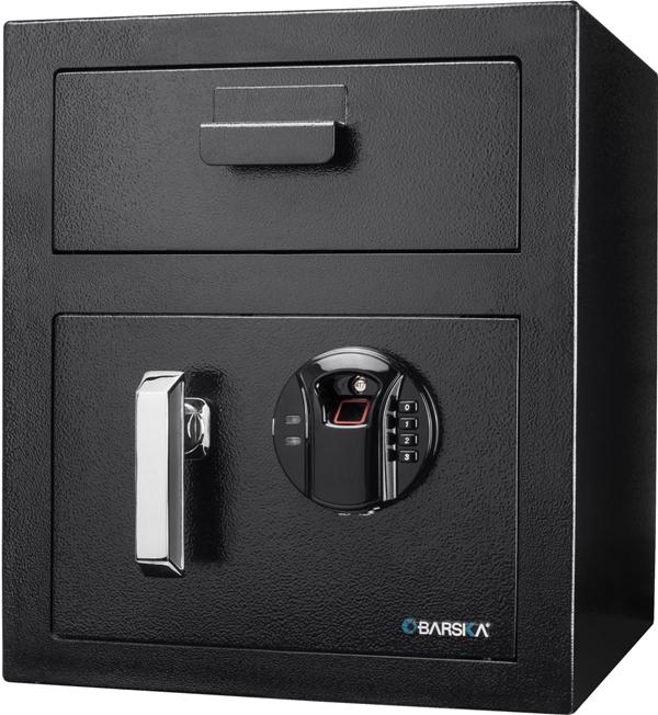 Front Loading Deposit Safes - Barska AX13108 Biometric Keypad Depository Safe