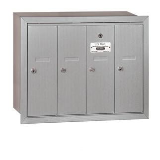 Mailboxes - Salsbury 4B Vertical Mailbox - 4 Doors - Recessed Mounted - USPS Access