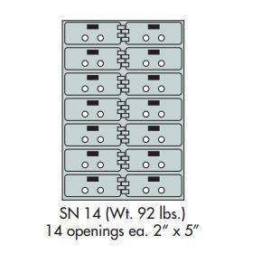 Safe Deposit Boxes - SafeandVaultStore SN-14 Safe Deposit Boxes 14 - 2" X 5" Openings